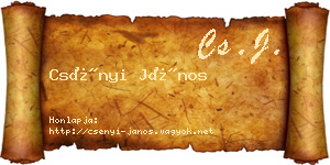 Csényi János névjegykártya