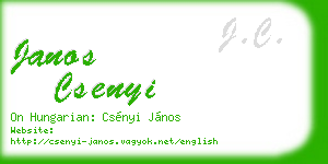 janos csenyi business card